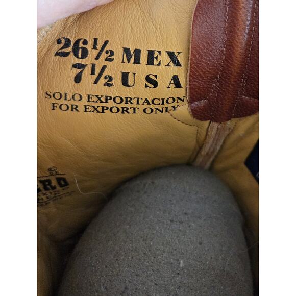 Pistolero Mens Cowboy Boots Rodeo Wear Brown Tan Ostrich Skin Botas Size 7.5 main image 10